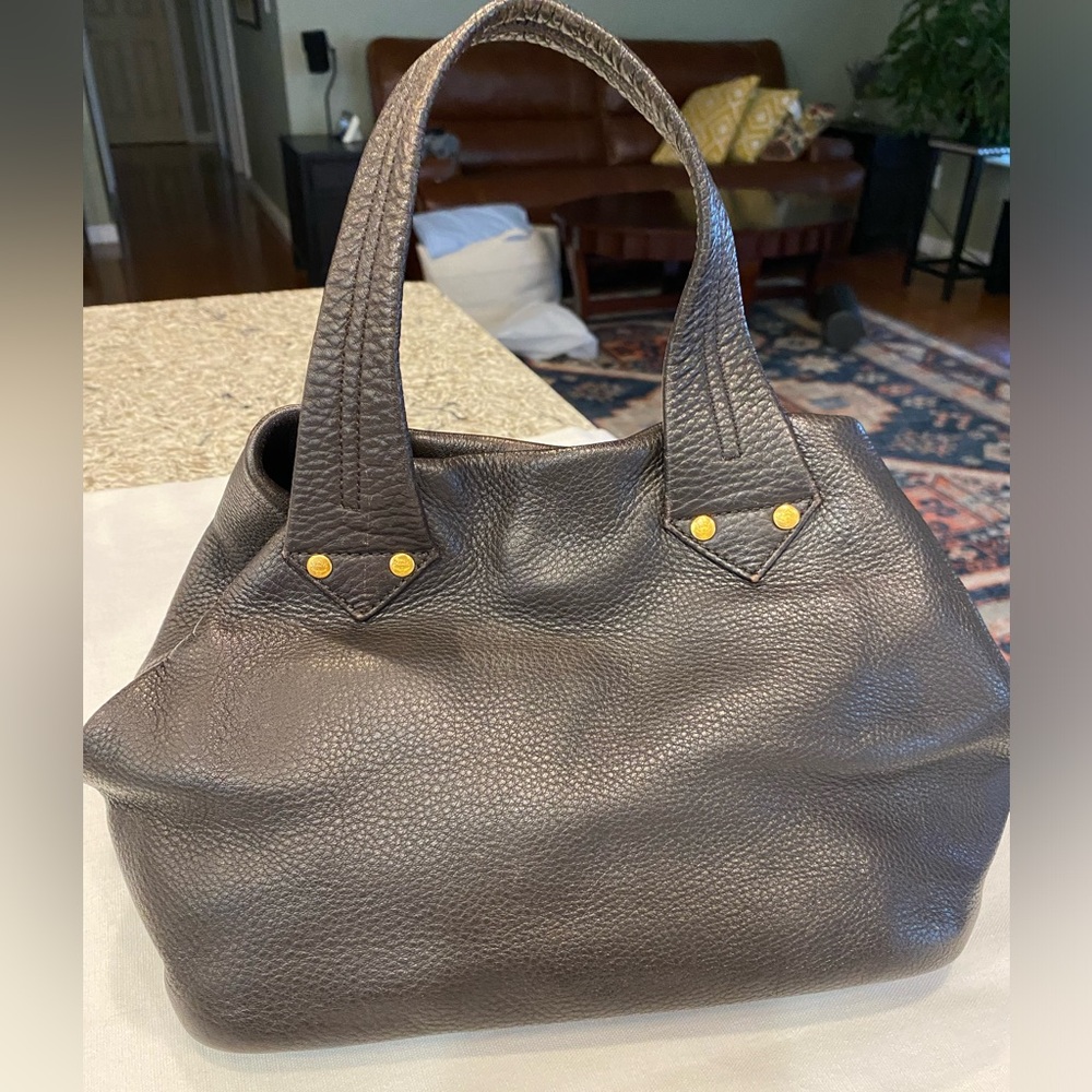 MCM Dark Brown Satchel with Gold Details - Picture 6 of 10